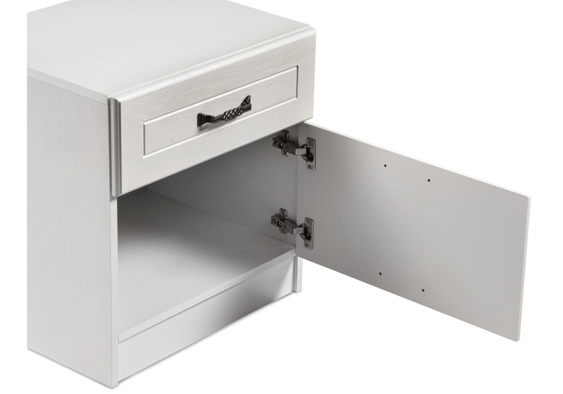 Тумба прикроватная, Ливерпуль 08.146 белый / ясень ваниль НМ-1012-100 пвх