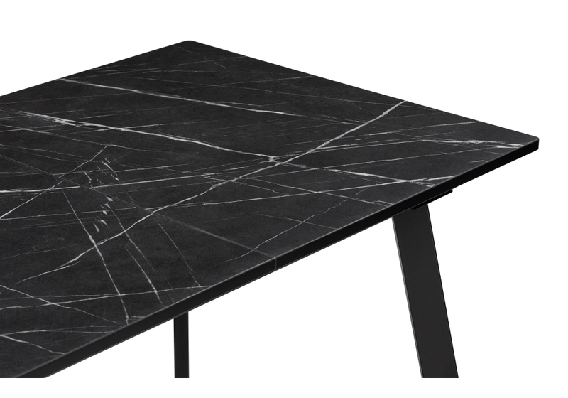 Стол деревянный, Агни 110(140)х68х76 файерстоун / черный матовый