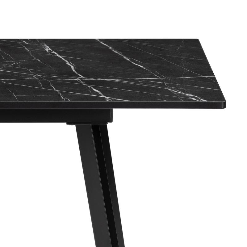 Стол деревянный, Агни 110(140)х68х76 файерстоун / черный матовый