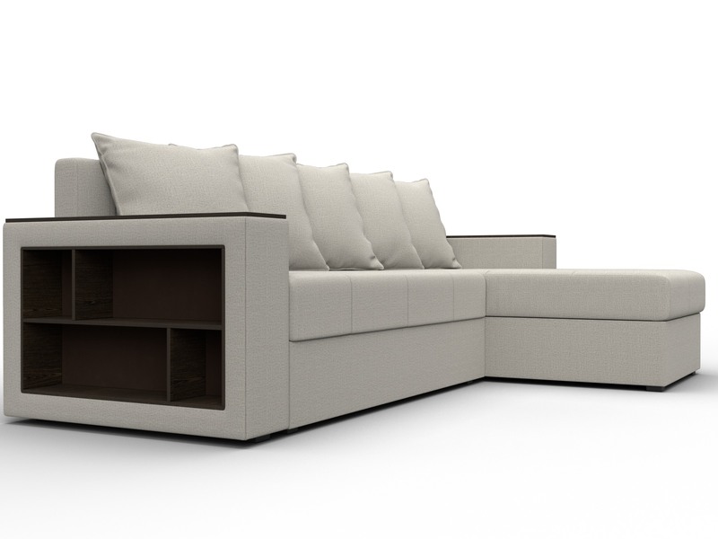 Диван угловой Дубай Лайт угол универсальный, Рогожка, Амур 02 бежевый