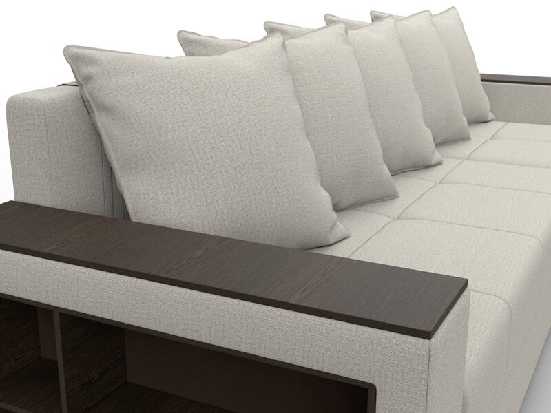 Диван угловой Дубай Лайт угол универсальный, Рогожка, Амур 02 бежевый