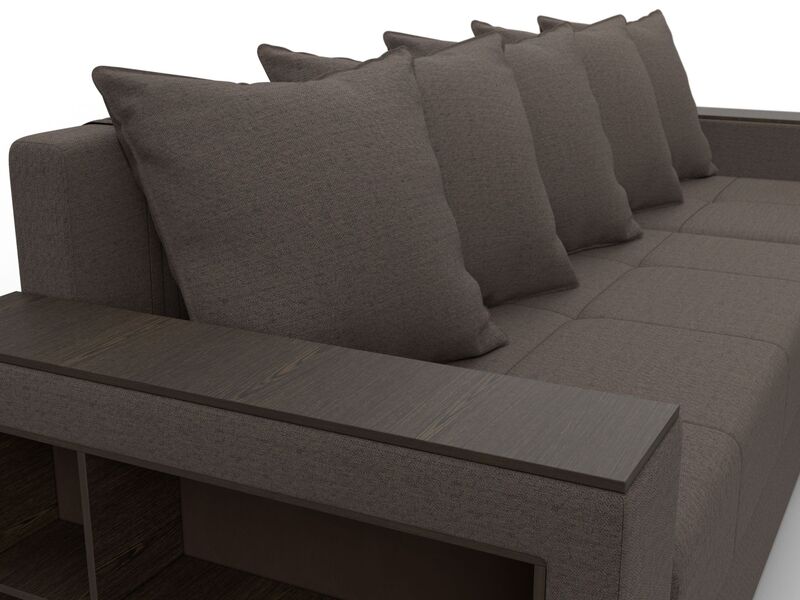 Диван угловой Дубай Лайт угол универсальный, Рогожка, Амур 05 коричневый