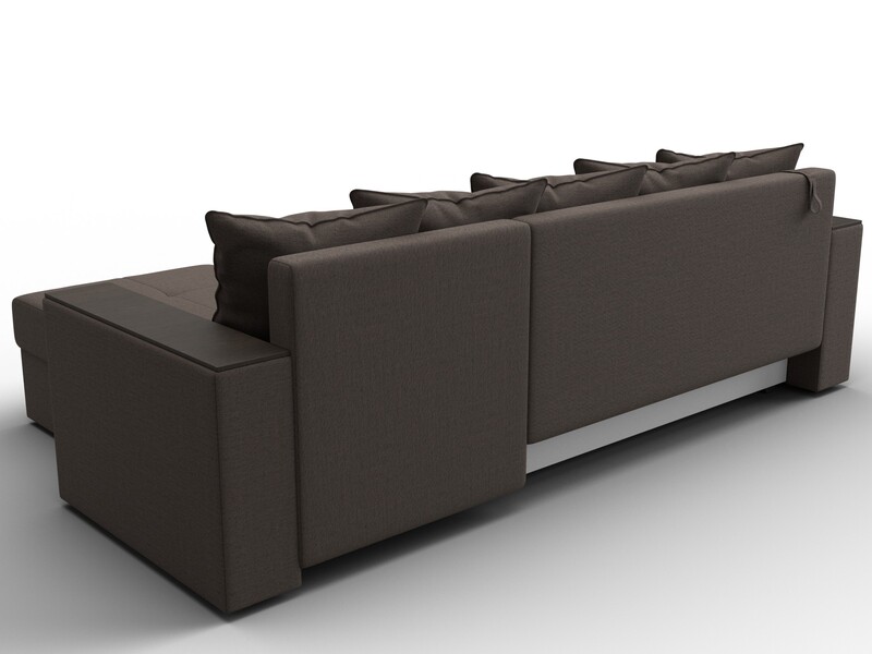 Диван угловой Дубай Лайт угол универсальный, Рогожка, Амур 05 коричневый