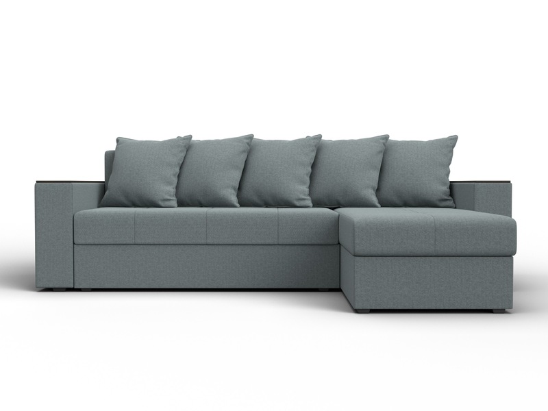 Диван угловой Дубай Лайт угол универсальный, Рогожка, Амур 07 серый