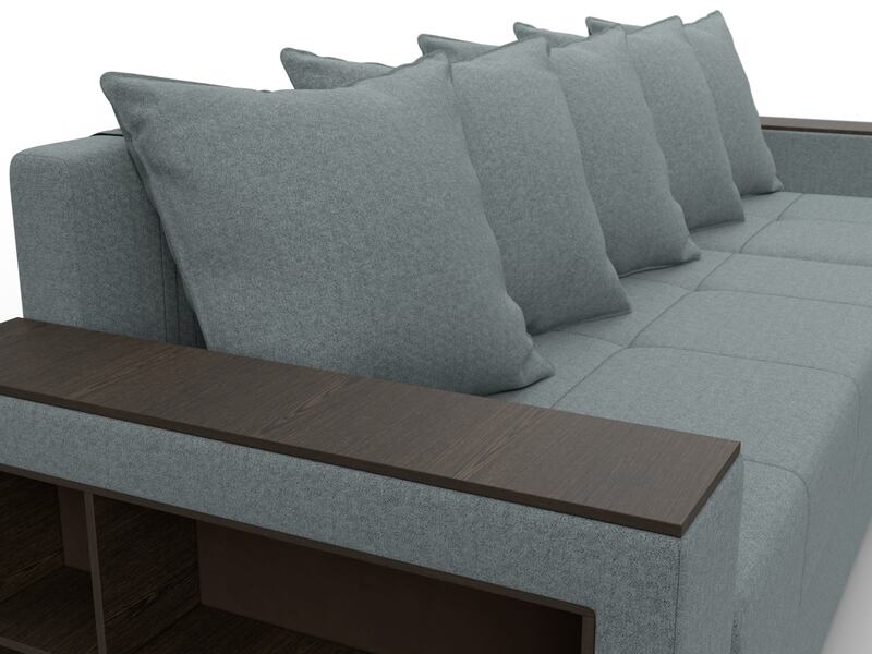 Диван угловой Дубай Лайт угол универсальный, Рогожка, Амур 07 серый