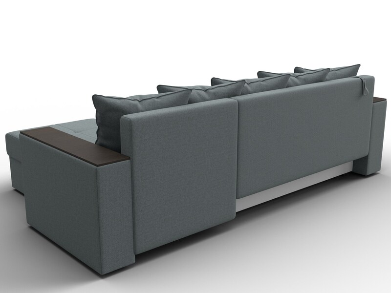 Диван угловой Дубай Лайт угол универсальный, Рогожка, Амур 07 серый