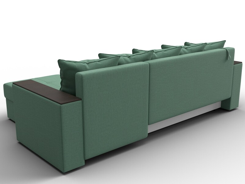 Диван угловой Дубай Лайт угол универсальный, Рогожка, Амур 11 зеленый