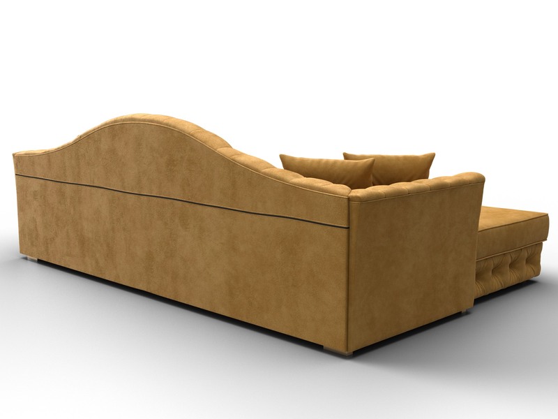 Диван угловой Артис левый угол, Велюр, BRUT 10 желтый