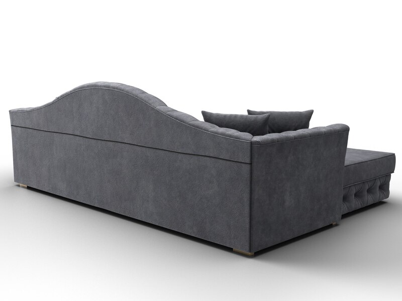 Диван угловой Артис левый угол, Велюр, BRUT 16 темно-серый