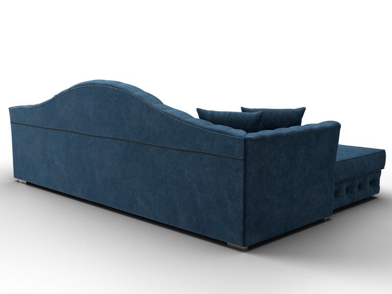 Диван угловой Артис левый угол, Велюр, BRUT 11 синий