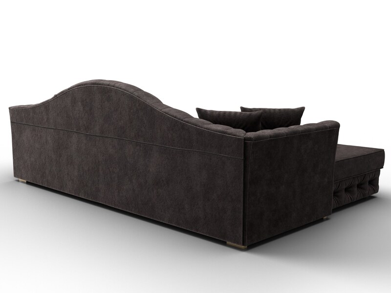 Диван угловой Артис левый угол, Велюр, BRUT 17 коричневый