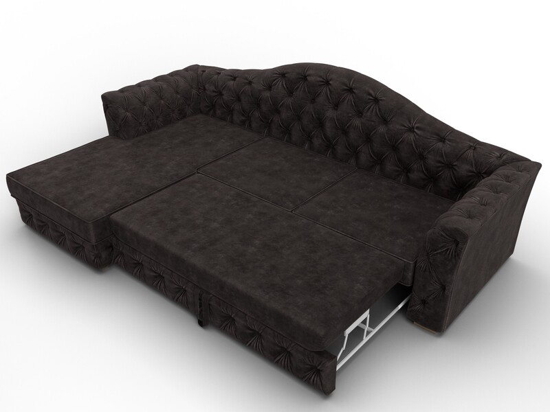 Диван угловой Артис левый угол, Велюр, BRUT 17 коричневый