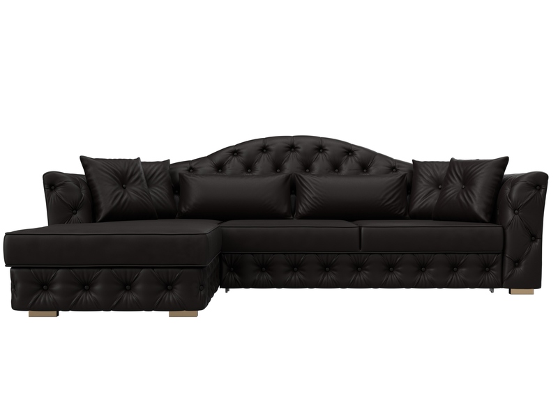 Диван угловой Артис левый угол, Экокожа, GRIFON 12 коричневый