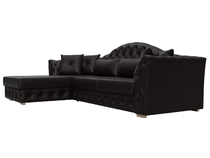 Диван угловой Артис левый угол, Экокожа, GRIFON 12 коричневый