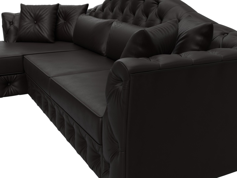 Диван угловой Артис левый угол, Экокожа, GRIFON 12 коричневый