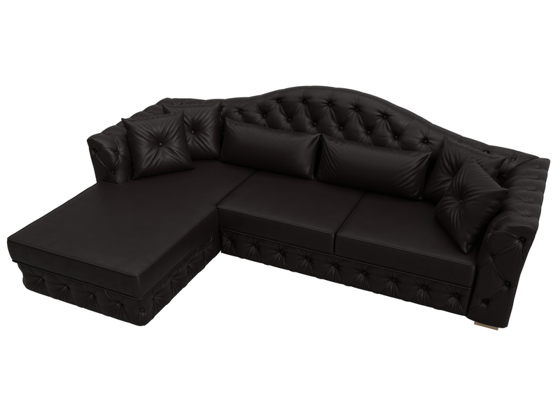 Диван угловой Артис левый угол, Экокожа, GRIFON 12 коричневый