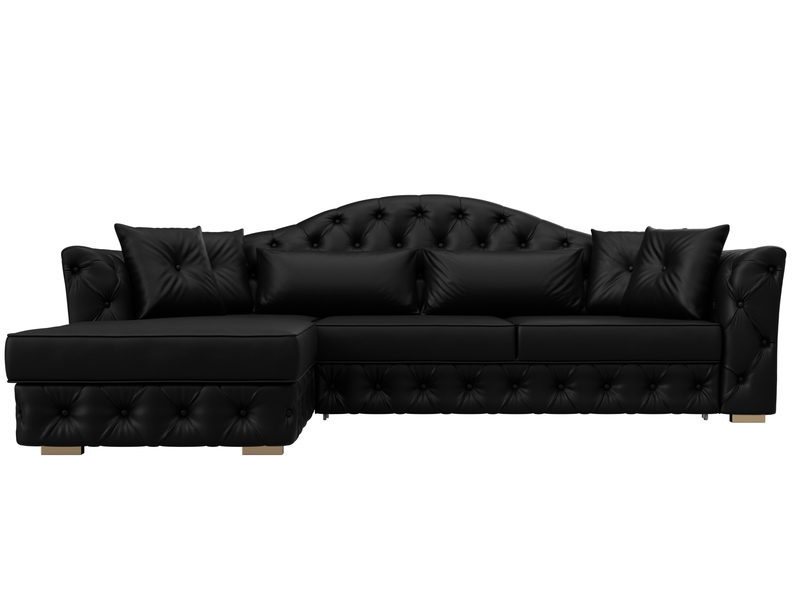 Диван угловой Артис левый угол, Экокожа, GRIFON 18 черный