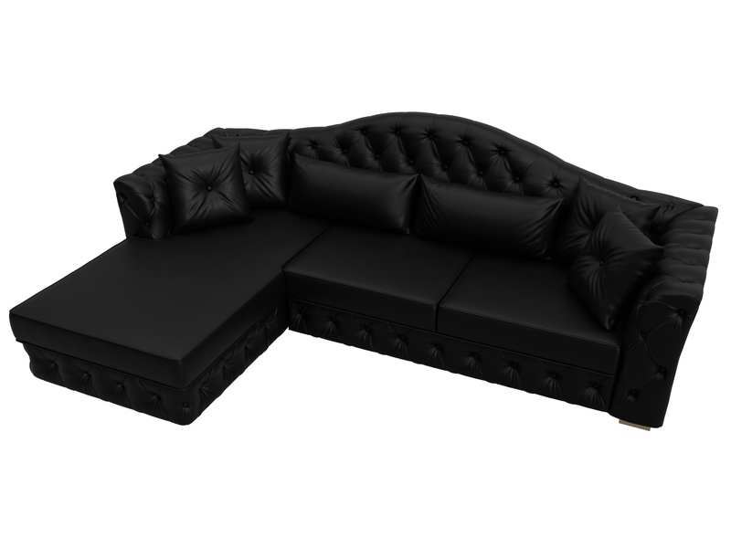 Диван угловой Артис левый угол, Экокожа, GRIFON 18 черный