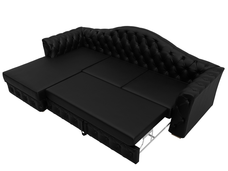 Диван угловой Артис левый угол, Экокожа, GRIFON 18 черный