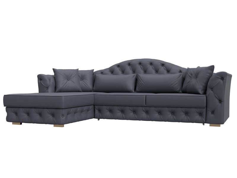 Диван угловой Артис левый угол, Экокожа, GRIFON 15 серый