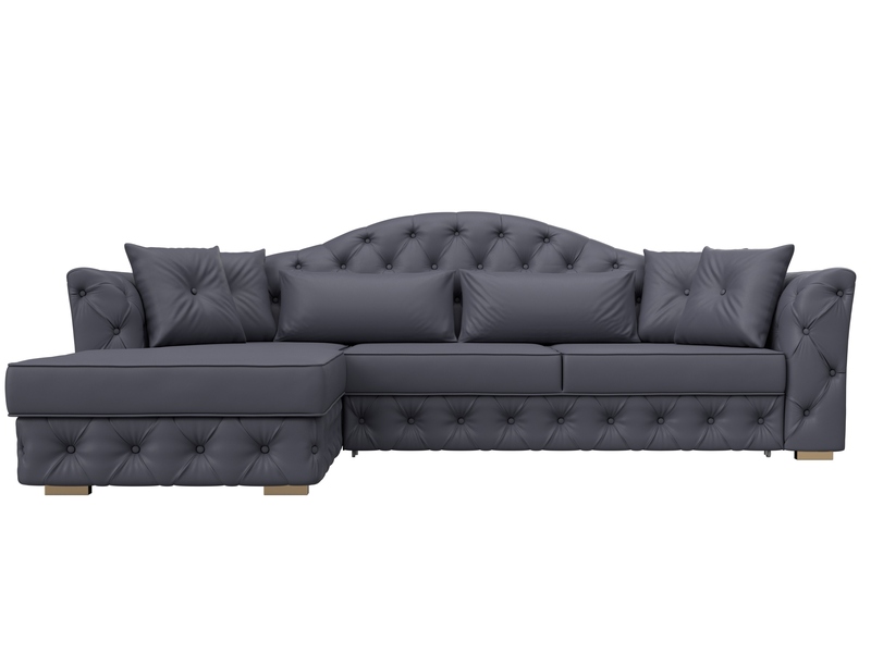 Диван угловой Артис левый угол, Экокожа, GRIFON 15 серый