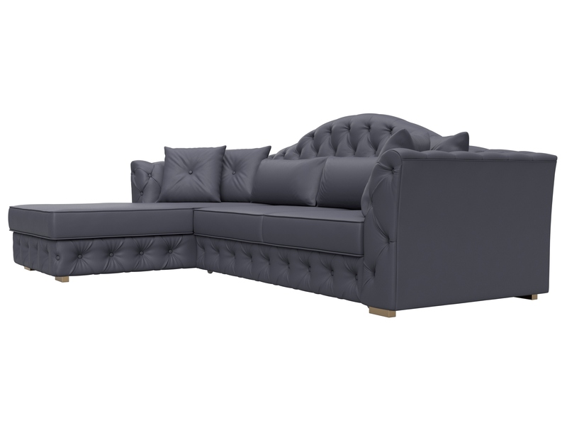 Диван угловой Артис левый угол, Экокожа, GRIFON 15 серый