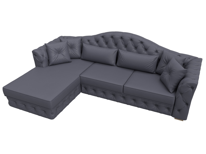 Диван угловой Артис левый угол, Экокожа, GRIFON 15 серый