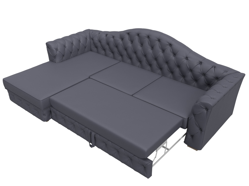 Диван угловой Артис левый угол, Экокожа, GRIFON 15 серый