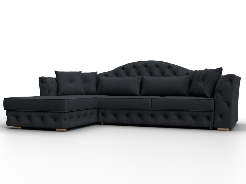 Диван угловой Артис левый угол, Замша, JOLY 16 темно-серый