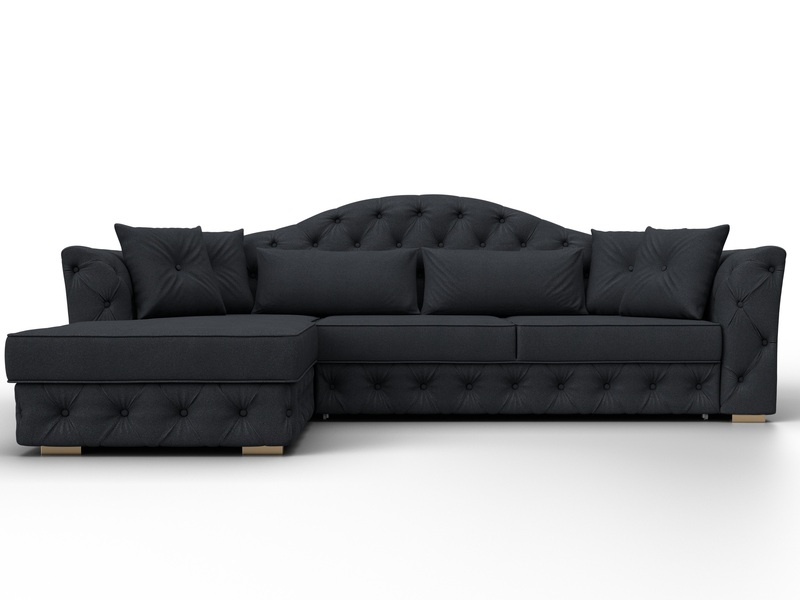 Диван угловой Артис левый угол, Замша, JOLY 16 темно-серый