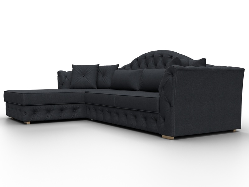 Диван угловой Артис левый угол, Замша, JOLY 16 темно-серый