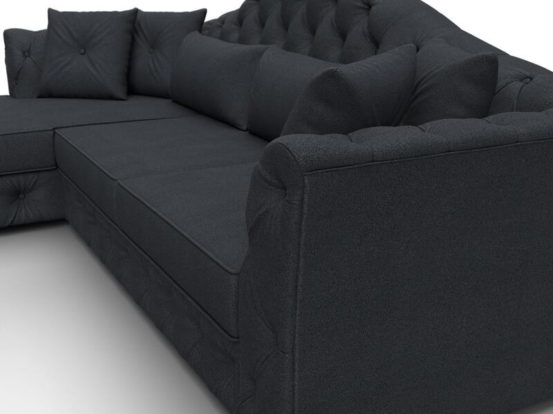 Диван угловой Артис левый угол, Замша, JOLY 16 темно-серый