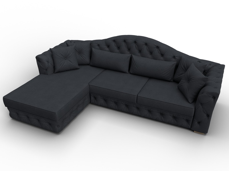 Диван угловой Артис левый угол, Замша, JOLY 16 темно-серый