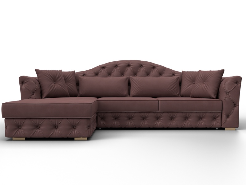 Диван угловой Артис левый угол, Замша, JOLY 09 бордовый