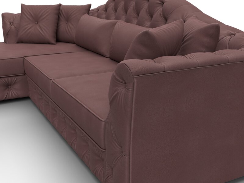 Диван угловой Артис левый угол, Замша, JOLY 09 бордовый