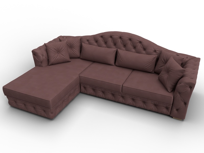 Диван угловой Артис левый угол, Замша, JOLY 09 бордовый