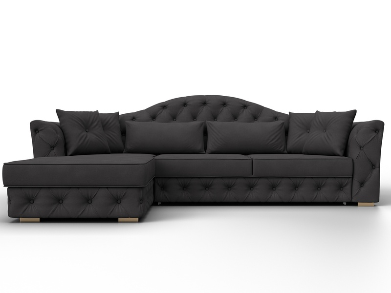 Диван угловой Артис левый угол, Замша, JOLY 08 коричневый