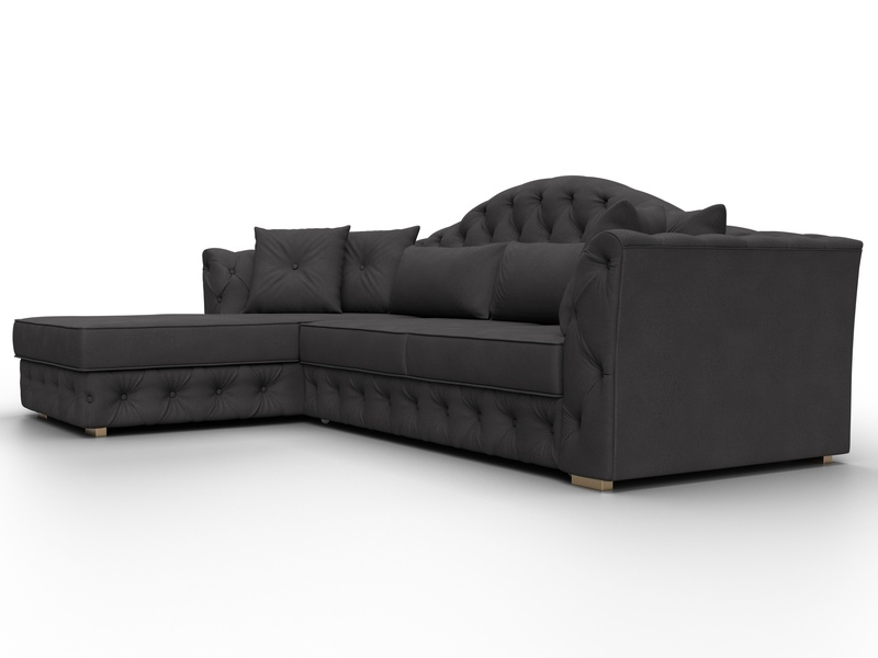 Диван угловой Артис левый угол, Замша, JOLY 08 коричневый