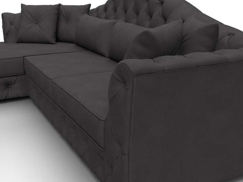 Диван угловой Артис левый угол, Замша, JOLY 08 коричневый