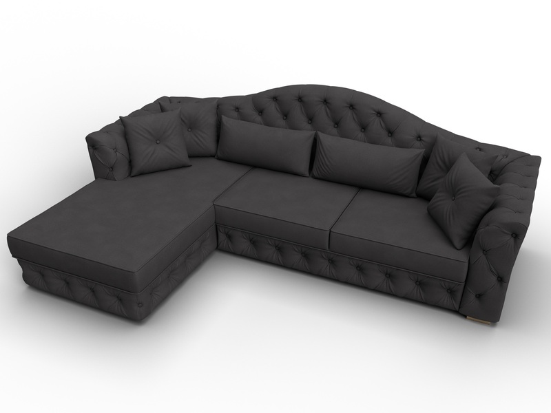 Диван угловой Артис левый угол, Замша, JOLY 08 коричневый