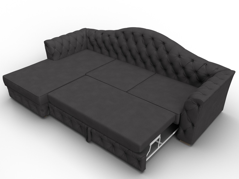 Диван угловой Артис левый угол, Замша, JOLY 08 коричневый