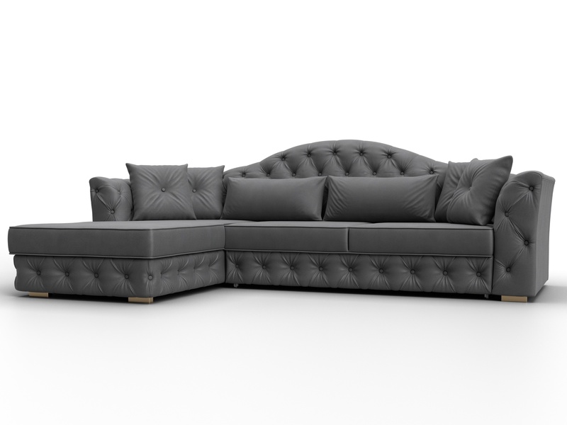 Диван угловой Артис левый угол, Замша, JOLY 13 серый