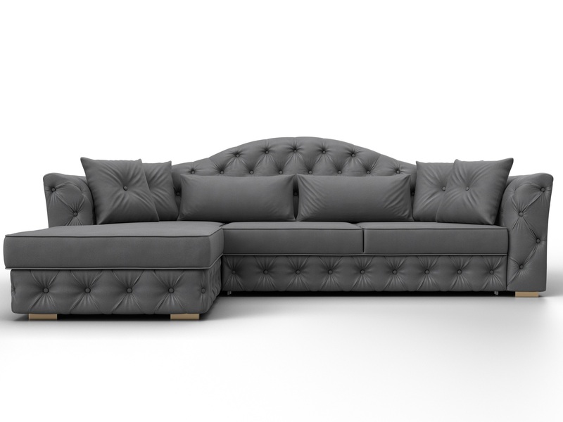 Диван угловой Артис левый угол, Замша, JOLY 13 серый