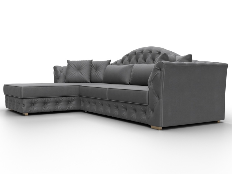 Диван угловой Артис левый угол, Замша, JOLY 13 серый