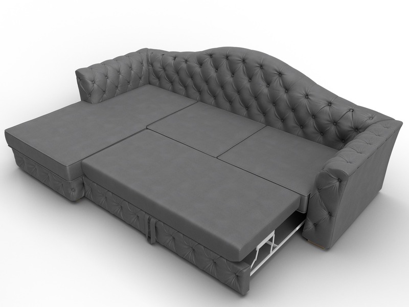 Диван угловой Артис левый угол, Замша, JOLY 13 серый