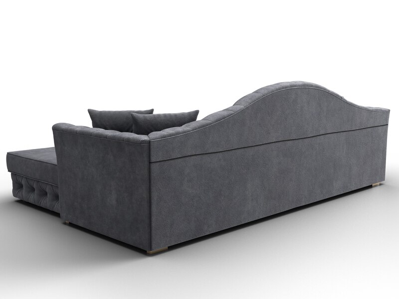 Диван угловой Артис правый угол, Велюр, BRUT 16 темно-серый