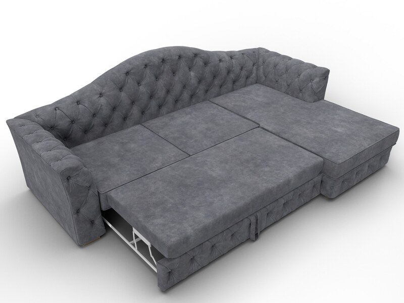 Диван угловой Артис правый угол, Велюр, BRUT 16 темно-серый