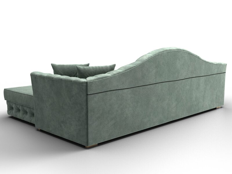 Диван угловой Артис правый угол, Велюр, BRUT 08 зеленый