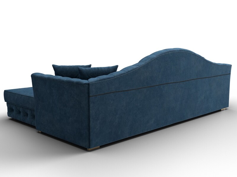 Диван угловой Артис правый угол, Велюр, BRUT 11 синий