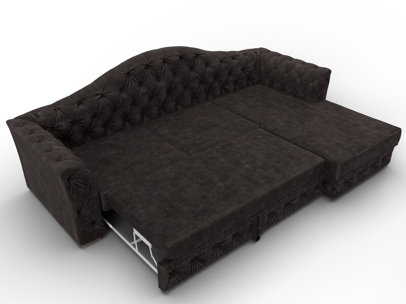 Диван угловой Артис правый угол, Велюр, BRUT 17 коричневый